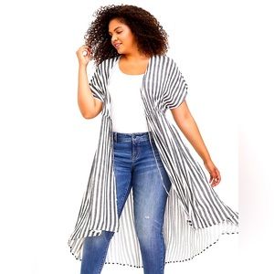 PLUS SIZE CINCH WAIST KIMONO